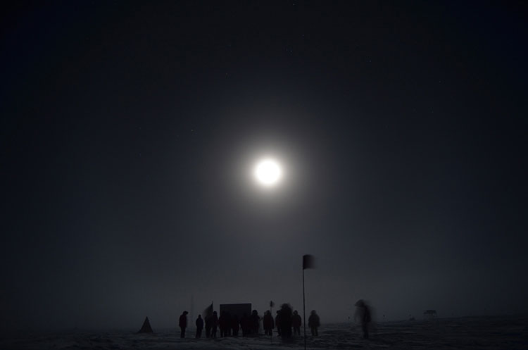 SPWR 24 - South Pole Marker in Moonlight