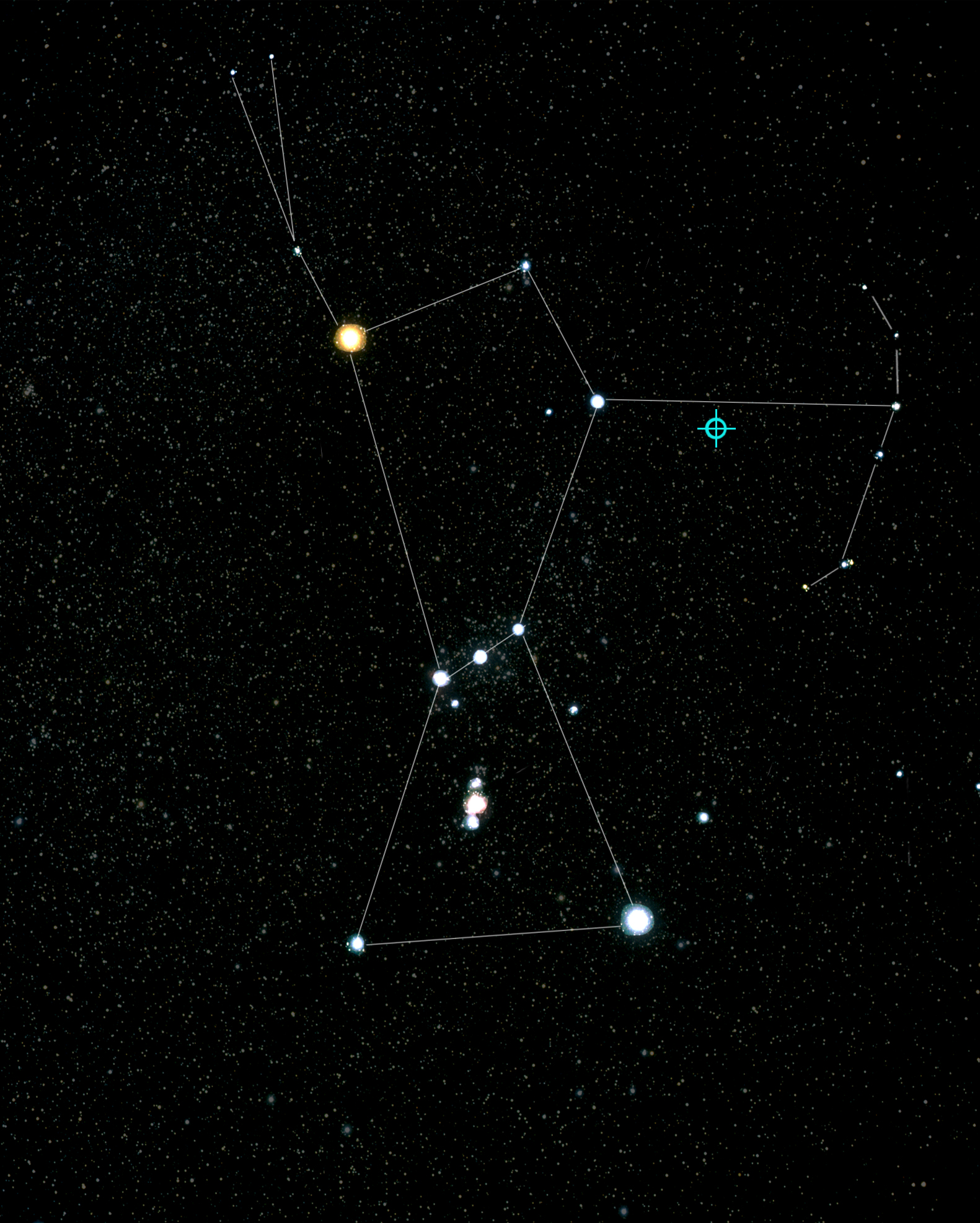 Blazar TXS 0506+056 and Orion in the sky